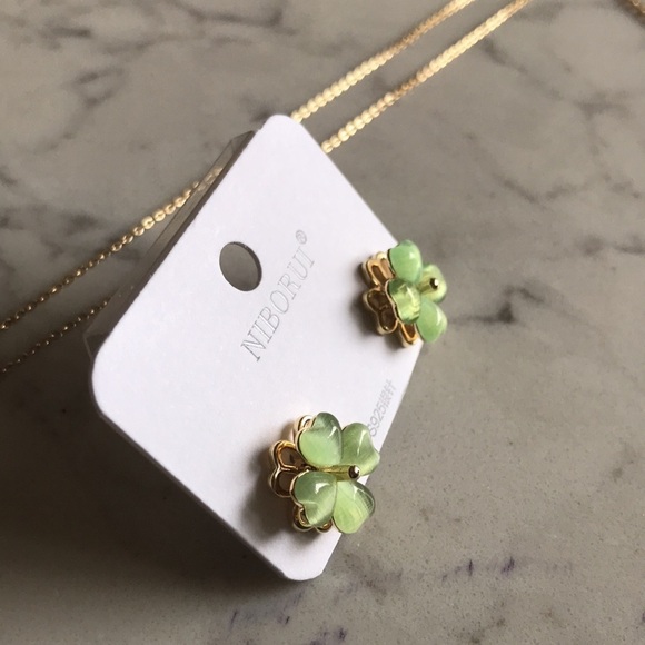 Four-leaf Clover🍀 Alloy Opal Jewelry Set - Picture 5 of 9